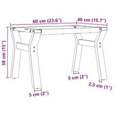 Vidaxl Nohy konferenčného stolíka Y-rám 60x40x38 cm liatina