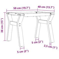 Vidaxl Nohy konferenčného stolíka Y-rám 50x40x38 cm liatina