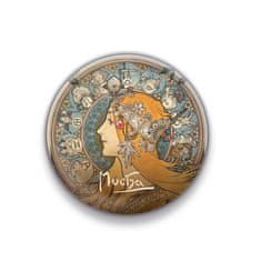 Magnet Alfons Mucha - Zodiak, okrúhly, 5 cm