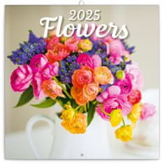Notique Poznámkový kalendár Kvety 2025, 30 x 30 cm