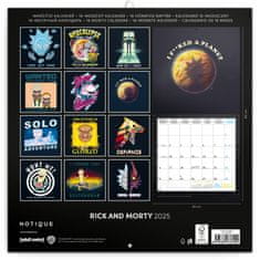 Notique Poznámkový kalendár Rick a Morty 2025, 30 x 30 cm