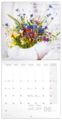 Notique Poznámkový kalendár Kvety 2025, 30 x 30 cm