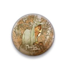 Magnet Alfons Mucha - Zima, okrúhly, 5 cm