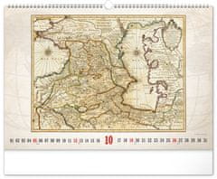 Notique Nástenný kalendár Staré mapy 2025, 48 x 33 cm