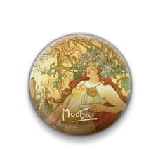 Magnet Alfons Mucha – Jeseň, okrúhly, 5 cm