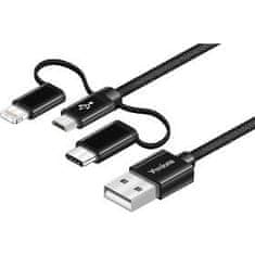 Yenkee YCU 400 BK kábel USB / 3v1 / 1m