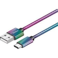 Yenkee YCU 351 Oceľový USB C kábel / 1m