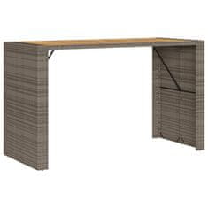 Petromila vidaXL Záhradný stôl s akáciovou doskou sivý 185x80x110 cm, polyratan
