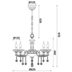 ACA ACA Lighting Elegant závesné svietidlo EG166495PBR