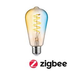 Paulmann PAULMANN Filament 230V Smart Home Zigbee 3.0 LED žiarovka ST64 E27 7,5W meniteľná biela stmievateľné zlatá 29157