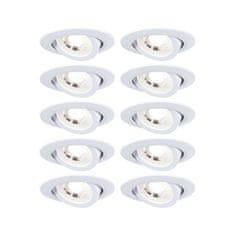 Paulmann PAULMANN LED vstavané svietidlo 3-krokové-stmievateľné 10ks-sada výklopné kruhové 82mm 70 ° 10x4, 8W 230V 3000K biela mat 99995