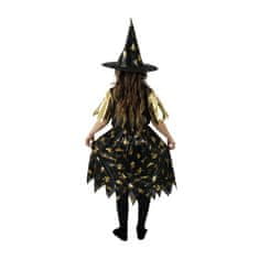 Rappa Detský kostým čarodejnice čierno-zlatá (S)
