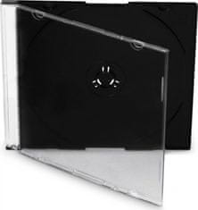 box jewel + tray/ plastový obal na CD/ slim/ 5,2mm/ černý/ 10pack