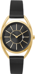 MINET Zlaté dámske hodinky ICON BLACK GOLD MESH