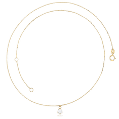 MINET Zlatý náhrdelník s bielym kameňom Au 585/1000 1,15g