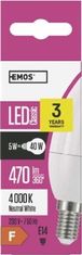 EMOS LED žiarovka Classic Candle 6W E14 neutrálna biela