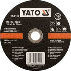 YATO Kotúč na kov 180 x 22 x 1,5 mm INOX