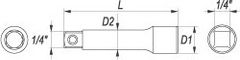 YATO Nadstavec 1/4" predlžovací 152 mm