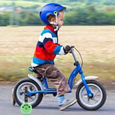 Korbi Bočné podperné kolesá pre detský bicykel 12-20" s LED svetlom, zelená