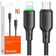 Mcdodo Mcdodo Nabíjačka Usb-C Lightning Rýchlonabíjací Kábel Pre Iphone 1M Led Black