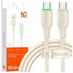 Mcdodo MCDODO USB-C RÝCHLONABÍJACÍ KÁBEL PRE SAMSUNG APPLE USB TYP C 65W 1M LED BÉŽOVÁ