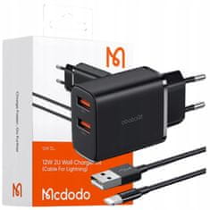 Mcdodo Mcdodo Sieťová Nabíjačka Pre Apple 2Xusb 12W + Iphone Lightning Kábel 1M