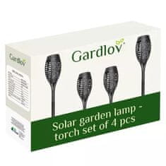 Gardlov Záhradná solárna lampa 12 LED 3.7 V 51 cm 4 ks