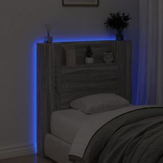 Vidaxl Skrinka na čelo postele s LED sivá sonoma 100x16,5x103,5 cm