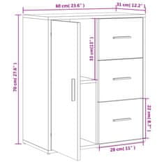 Petromila vidaXL Komody 2 ks biele 60x31x70 cm kompozitné drevo