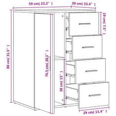 Petromila vidaXL Komody 2 ks biele 59x39x80 cm kompozitné drevo