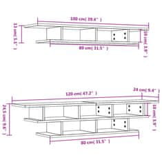 Vidaxl TV nástenné skrinky biele kompozitné drevo