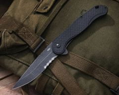 CRKT CR-2267 Taco Viper vreckový nôž s asistenciou 10,7 cm, Black Stonewash, čierna, GRN