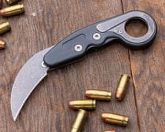 CRKT CR-4045 Provoke Compact vreckový nôž - karambit 5,7 cm, Stonewash, hliník 