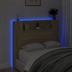 Vidaxl Skrinka na čelo postele s LED dub sonoma 120x16,5x103,5 cm