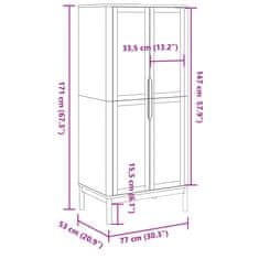 Petromila vidaXL Šatník FLORO biely 77x53x171 cm borovicový masív