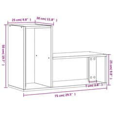 Vidaxl TV skrinky 2 ks biele 75x30x50 cm kompozitné drevo