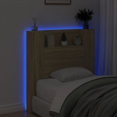 Vidaxl Skrinka na čelo postele s LED dub sonoma 100x16,5x103,5 cm