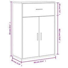 Petromila vidaXL Komoda dymový dub 60x30x84 cm kompozitné drevo