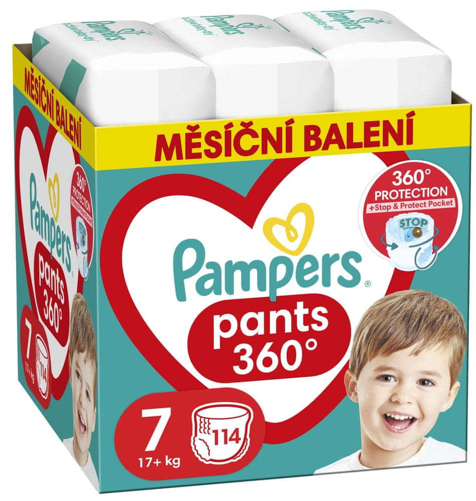 Pampers Pants veľ. 7, 114 ks, 17kg+ - mesačné balenie