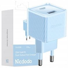 Mcdodo Mcdodo Rýchla Telefónna Nabíjačka Napájací Adaptér 2X Usb Usb-C 33W Gan Modrá