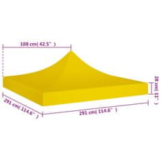 Vidaxl Strecha na párty stan 3x3 m, žltá 270 g/m²