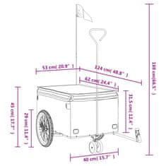 Vidaxl Vozík za bicykel, čierno červený 30 kg, železo