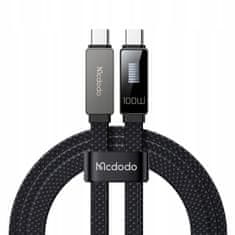 Mcdodo MCDODO USB-C RÝCHLONABÍJACÍ KÁBEL PRE SAMSUNG APPLE USB TYP C 100W 1M LED