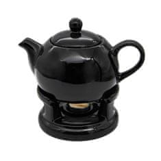 Kanvica porcelán 1000ml s ohrievačom BLACK