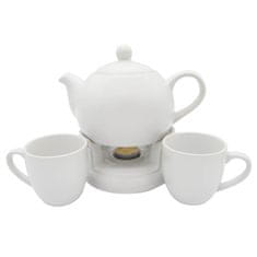 Bella Fiore Kanvica porcelán 1000ml s ohrievačom + 2 hrnčeky WHITE