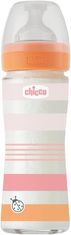 Chicco Fľaša dojčenská sklo Well-being silikón 240 ml dievča