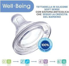 Chicco Fľaša dojčenská Well-being silikón 330 ml dievča