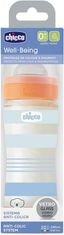 Chicco Fľaša dojčenská sklo Well-being silikón 240 ml chlapec