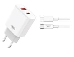 XO Rýchlonabíjačka CE12 vrátane dátového kábla USB-C 20W biela