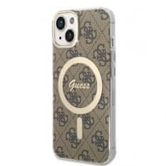 Guess Zadný kryt 4G IML MagSafe pre iPhone 14 Brown